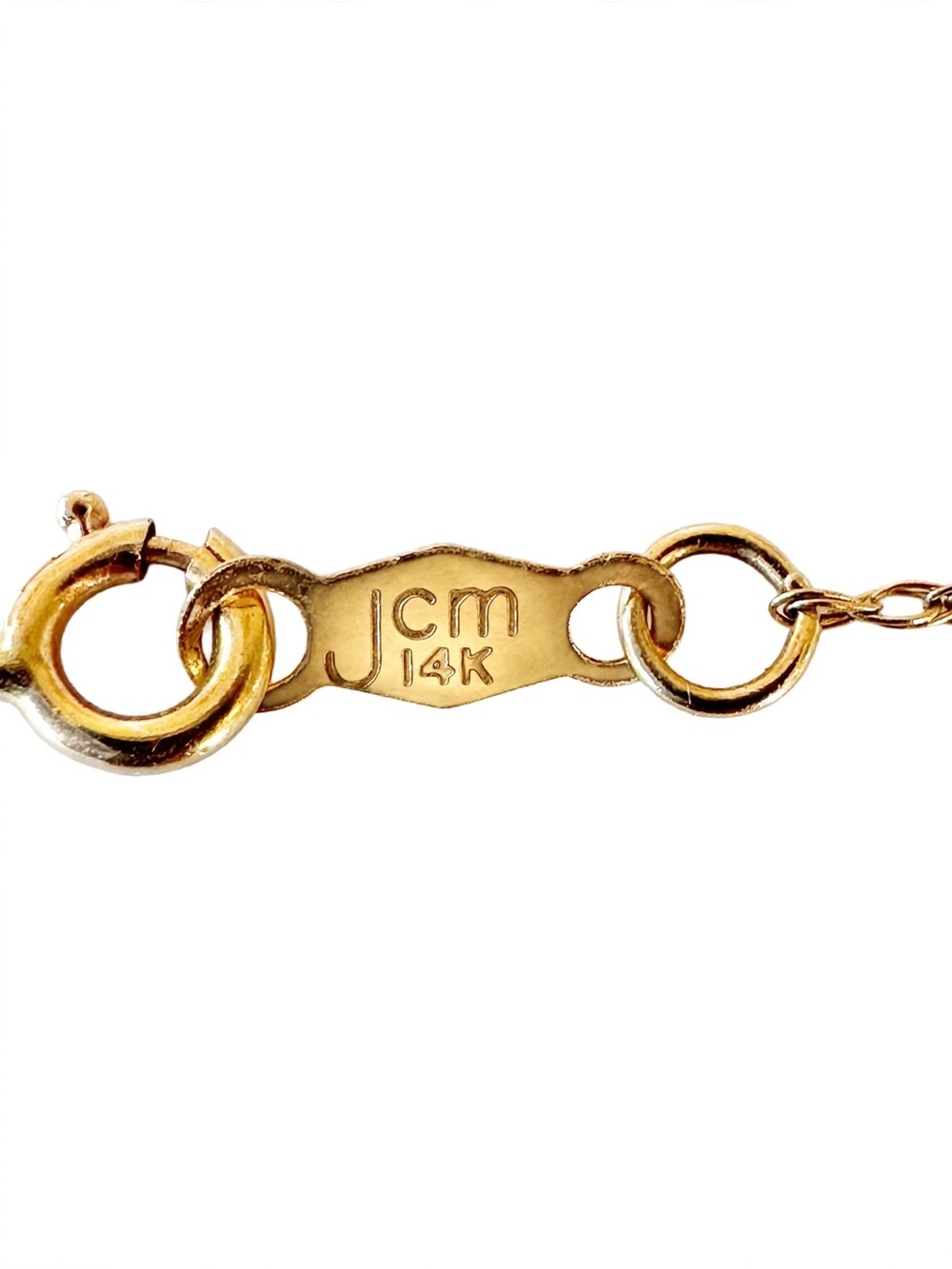 14K Gold Necklace Graduated Tiny Beads JCM 18" Dainty Spiga Weave Chain .9 grams - Picture 4 of 4
